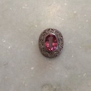 Silver and pink topaz pendant.
